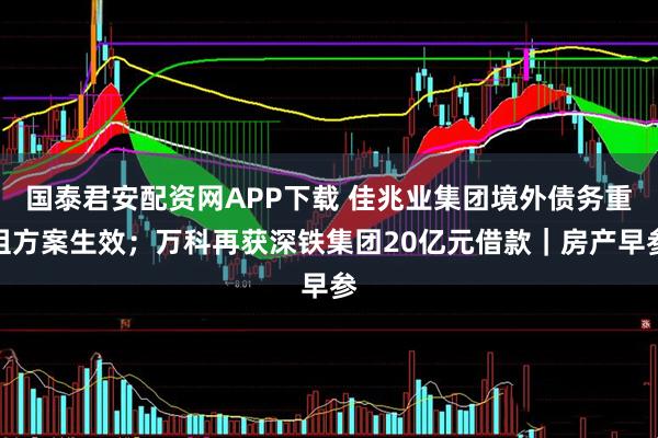 国泰君安配资网APP下载 佳兆业集团境外债务重组方案生效;万科再获深铁集团20亿元借款|房产早参