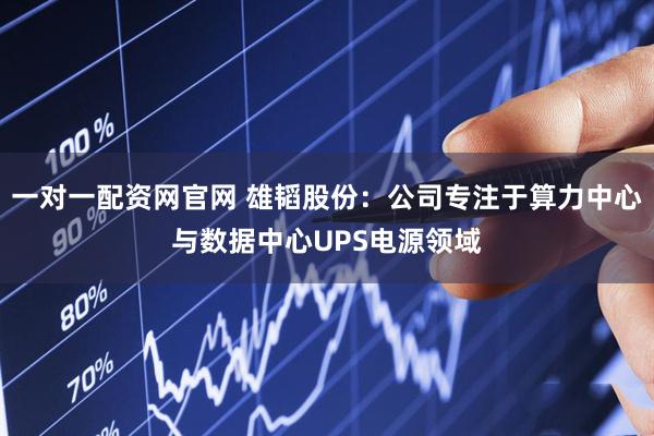 一对一配资网官网 雄韬股份：公司专注于算力中心与数据中心UPS电源领域